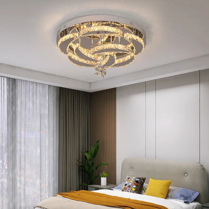 DecorBites™ Crystal Chandelier: Modern Dimmable LED Pendant Light for Living & Dining Rooms