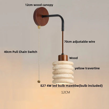 Aplique de pared DecorBites™ LED de cristal blanco con interruptor de cadena moderno para mesilla de noche