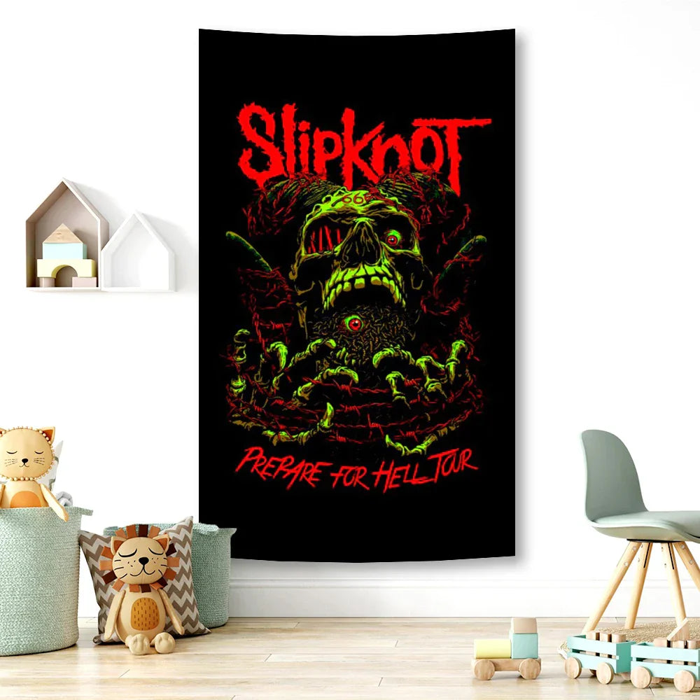 DecorBites™ Heavy Mental Music Tapestry Wall Hanging- Hippie Art Room Flag