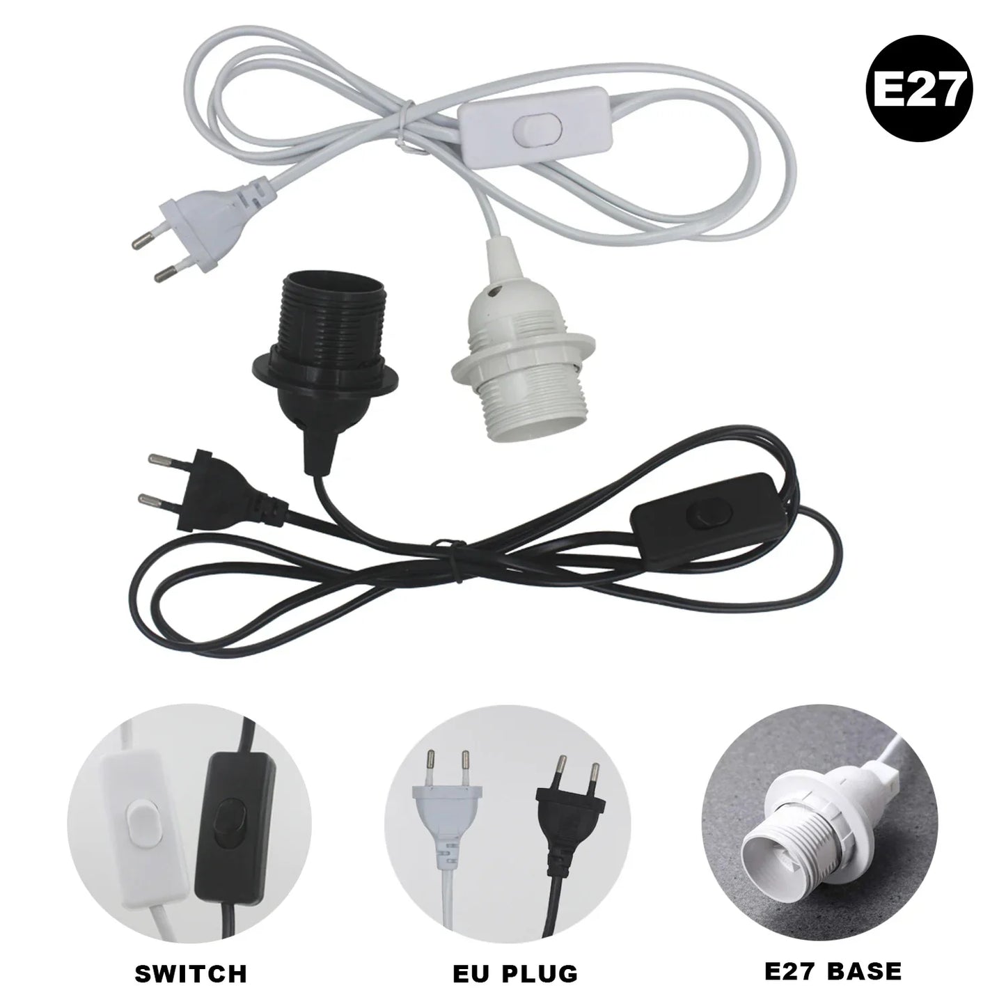 DecorBites™ Decorative Lamp Cord with Dimmer Switch and E14 E27 Socket