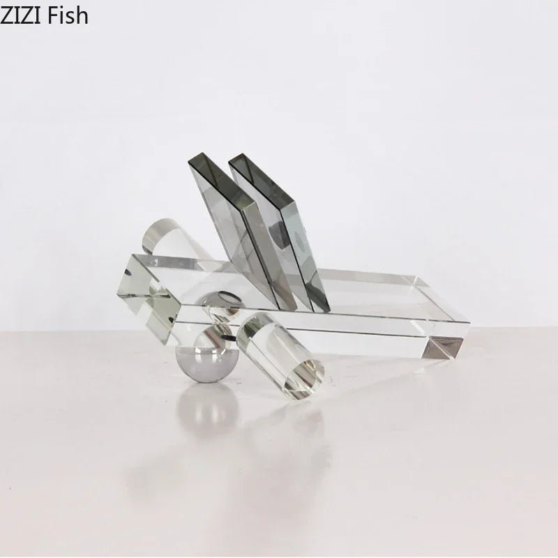 زينة مكتب على شكل كرة بلورية هندسية من DecorBites™: أعمال فنية تجريدية من الكريستال لتزيين الغرفة