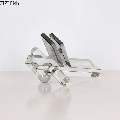 زينة مكتب على شكل كرة بلورية هندسية من DecorBites™: أعمال فنية تجريدية من الكريستال لتزيين الغرفة