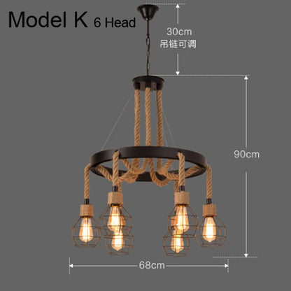 DecorBites™ Industrial Rustic Pendant Lights Indoor Lamp for Living Dining Room Home Décor