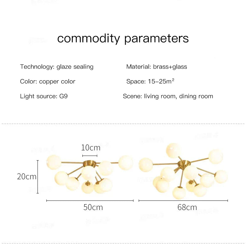Lámpara de techo LED con bola de cristal DecorBites™ para una iluminación moderna de salón y dormitorio
