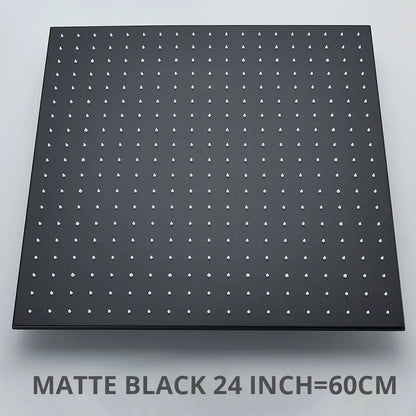 Cabezal de ducha tipo lluvia con luz LED cromada DecorBites™ de 24 pulgadas, montaje en techo, rociador superior y brazo.