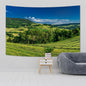 Decobites Scenic Hanging Tapestry: Green Grass Blue Sky Nature Print for Home Decor