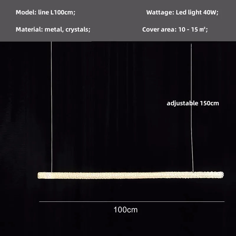 Lámparas colgantes DecorBites™ Crystals: Araña moderna regulable para sala de estar, comedor o dormitorio de lujo.