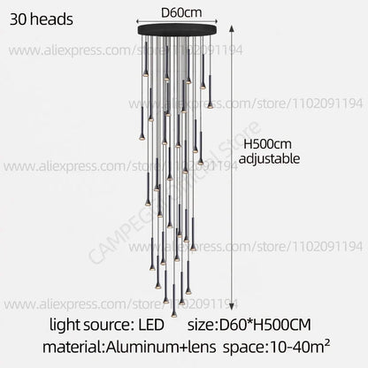 DecorBites™ Horn-Shaped Nordic Pendant Lamp for Modern Living Room and Staircase