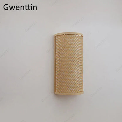 ديكوربايتس™ مصابيح حائط من الخيزران، شمعدانات، تركيبات إضاءة LED لغرفة النوم والحمام والسلالم