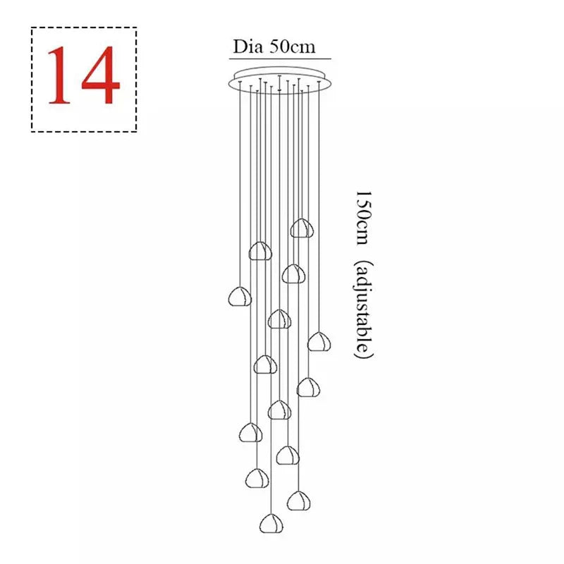 DecorBites™ Crystal LED Ceiling Chandelier: Modern Spiral Kitchen Staircase Home Decoration Light