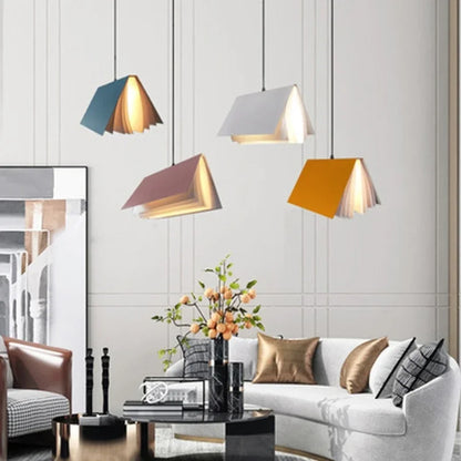 DecorBites™ Book Pendant Lamp: LED Nordic Design for Living Room, Bedroom, and Children Room.