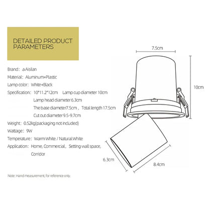 DecorBites™ LED Transformer Downlight: Rotatable Recessed Spotlight COB Chip