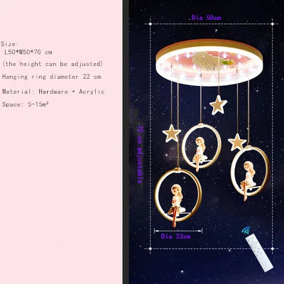 DecorBites™ Cartoon Princess Chandelier: Modern Kids Room Decor