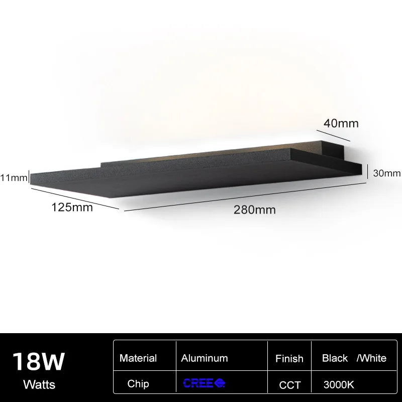 DecorBites™ LED Wall Light Aluminum Bedroom Living Room Decor Sconce Fixture