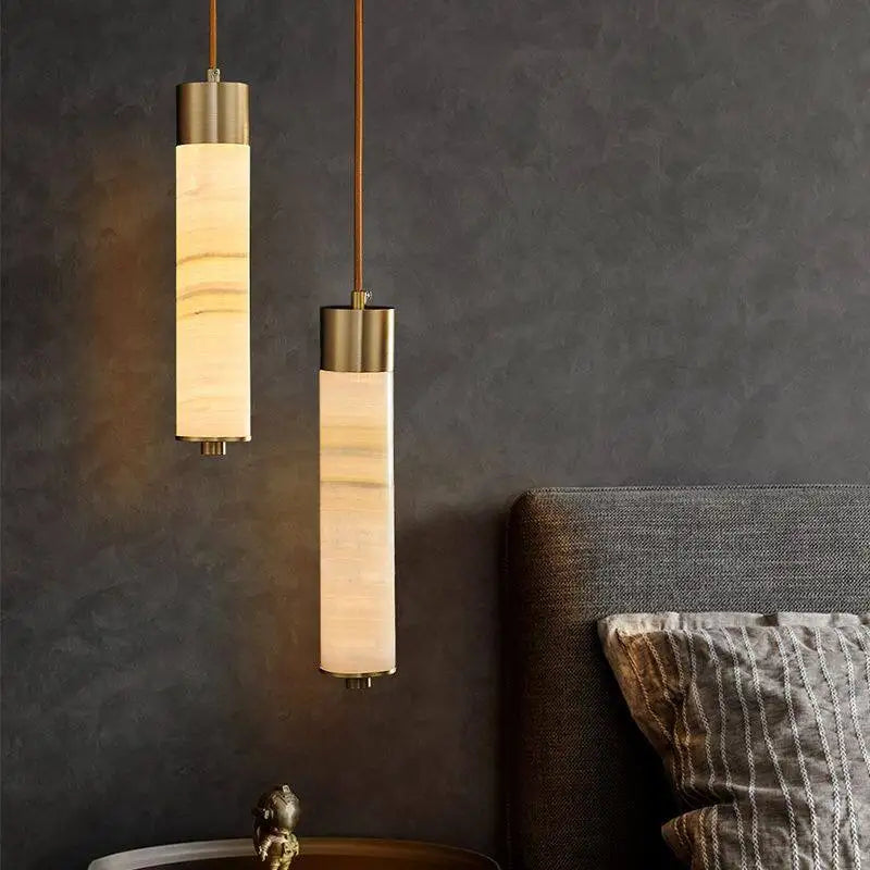 Minimalist White Linear Pendant Light In Aluminum