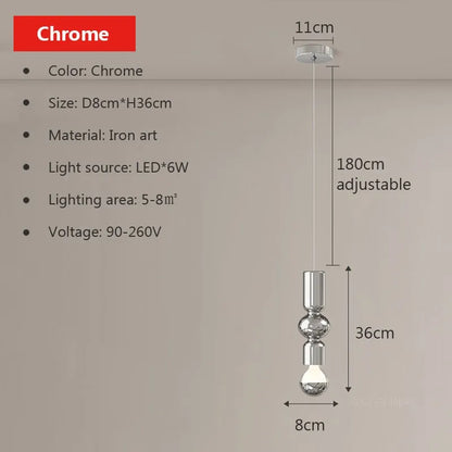 DecorBites™ Caterpillar Iron LED Pendant Light for Home Decor Lighting