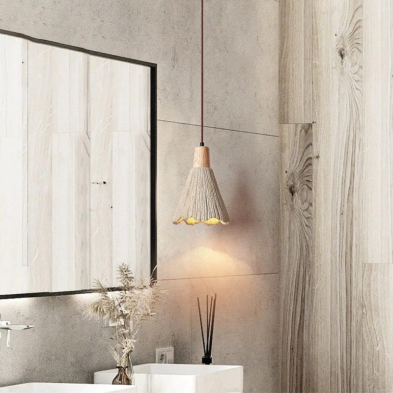 DecorBites™ LED Cement Pendant Lamp Creamy Style Wabi-sabi E27
