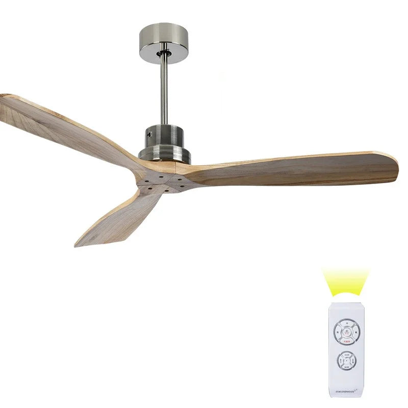 Ventilador de techo DecorBites™ de 52" con hélice en madera, funcionamiento silencioso para el hogar y el loft.