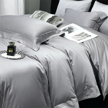 Decobites Luxury Pearl White 1000TC Egyptian Cotton Bedding Set