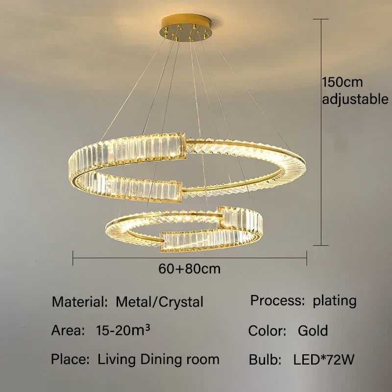 DecorBites™ Crystal Chandeliers: Modern Luxury LED Lighting Fixture for Living, Dining, and Bedroom