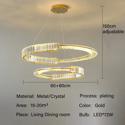 DecorBites™ Crystal Chandeliers: Modern Luxury LED Lighting Fixture for Living, Dining, and Bedroom