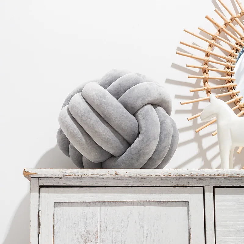 Plush Knot Ball Pillow 28cm Japanese Style