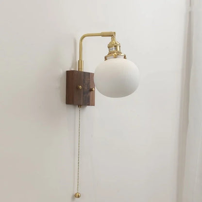 DecorBites™ LED Ceramic Wall Sconce Pull Chain Switch Light Fixture