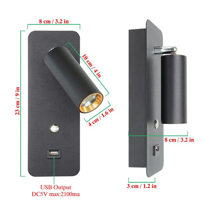 DecorBites™ LED Wall Lights with Switch and USB Interface, Modern Wall Sconce Lighting
