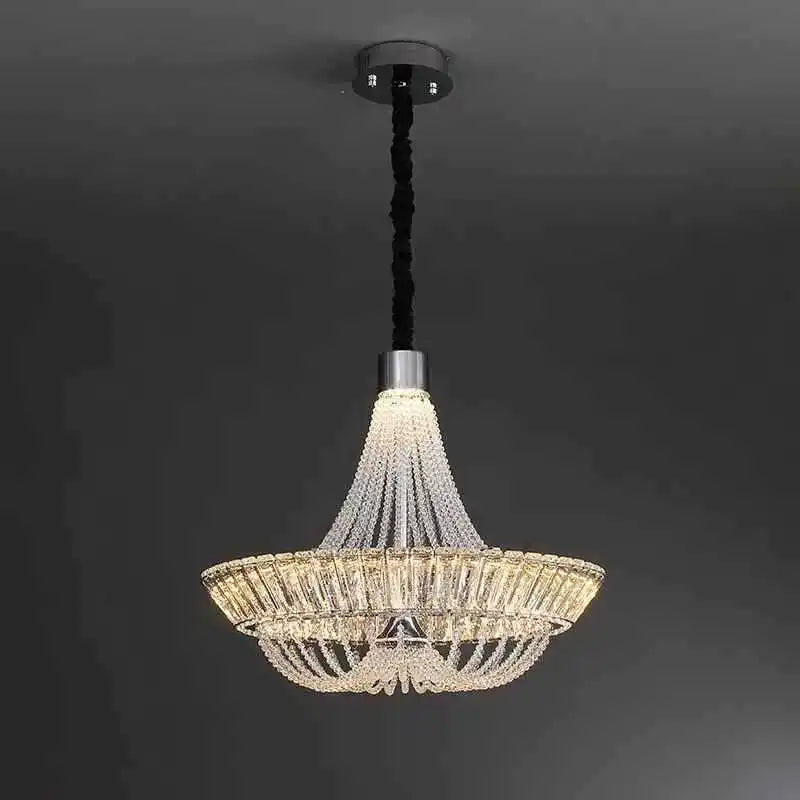 DecorBites™ Crystal Chandelier Chrome/Gold for Elegant Lighting in Living Room, Restaurant, Bedroom