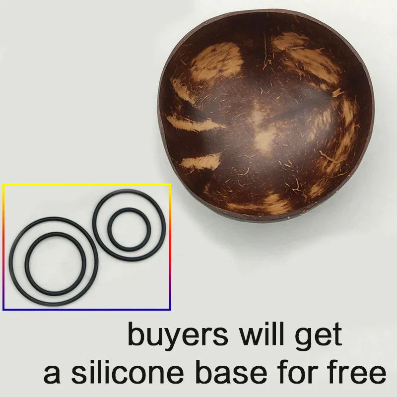 DecorBites™ Coconut Bowl Set with Wooden Spoon: Natural Handmade Tableware for Desserts, Fruits, Salads