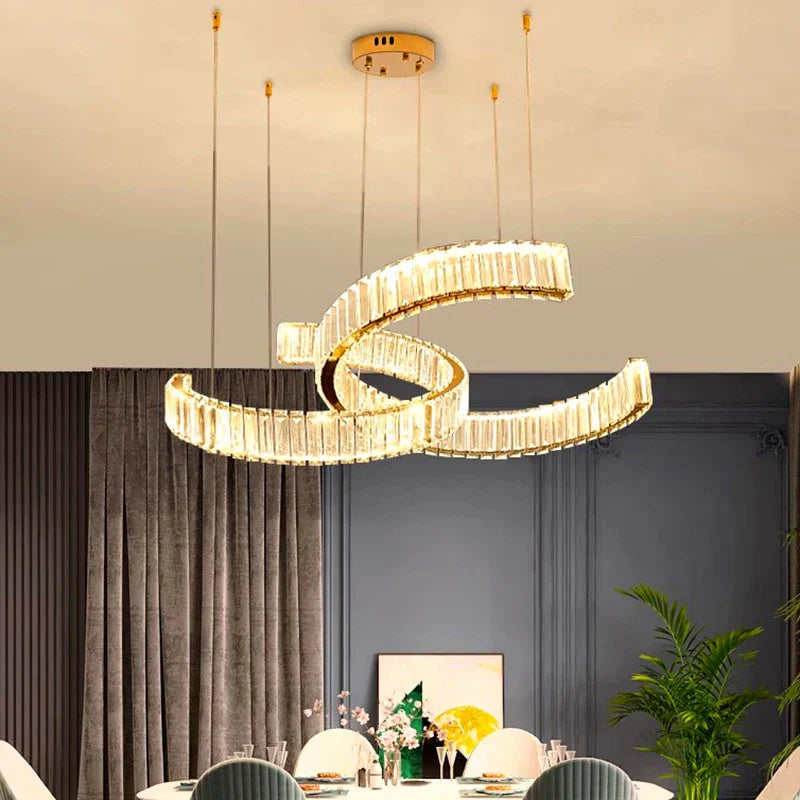 DecorBites™ Crystal Chandelier: Modern Home & Dining Room Pendant Light, Interior Lighting