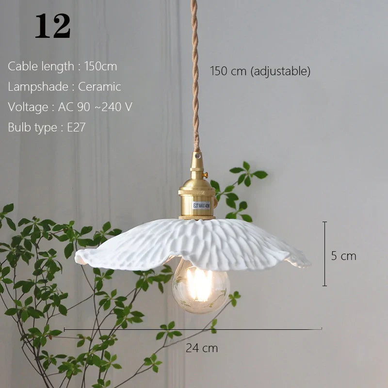 DecorBites™ Japanese Ceramic Pendant Light Scandinavian Style Luxury Lamp