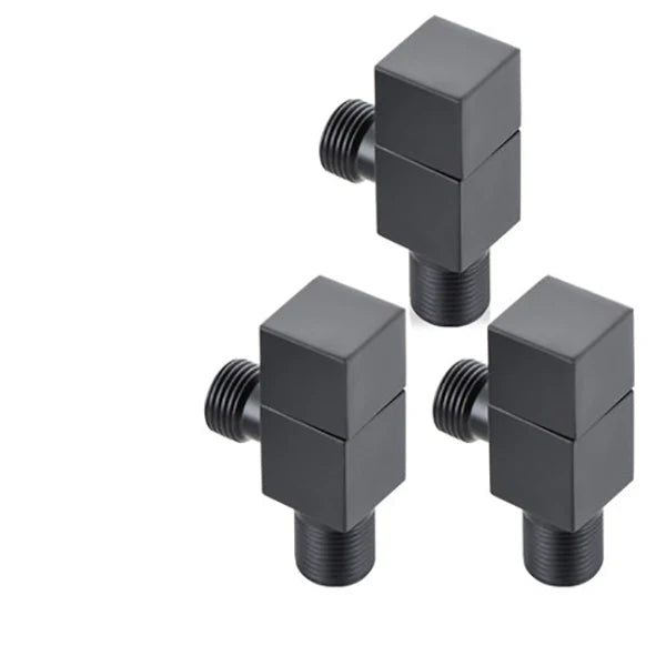 DecorBites™ Brus Gold Corner Valve, Stainless Steel Black Angle Valve for Bathroom Tap