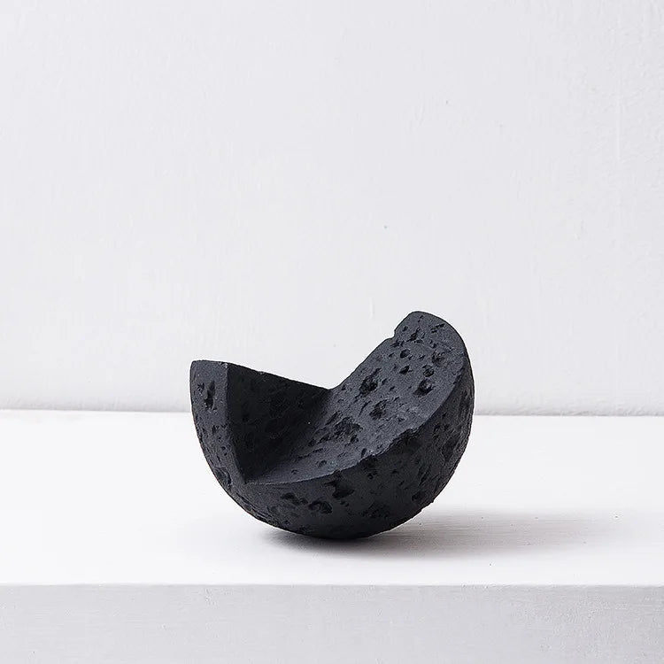 ديكور بايتس™ - زينة سيراميكية هندسية كروية على شكل قمر - إكسسوار ديكور منزلي