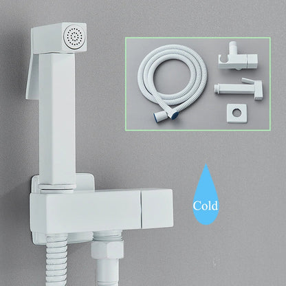 DecorBites™ Black Brass Bidet Faucet: Single Cold Water Tap, Handheld Sprayer Gun, Hygienic Shower Cleaner