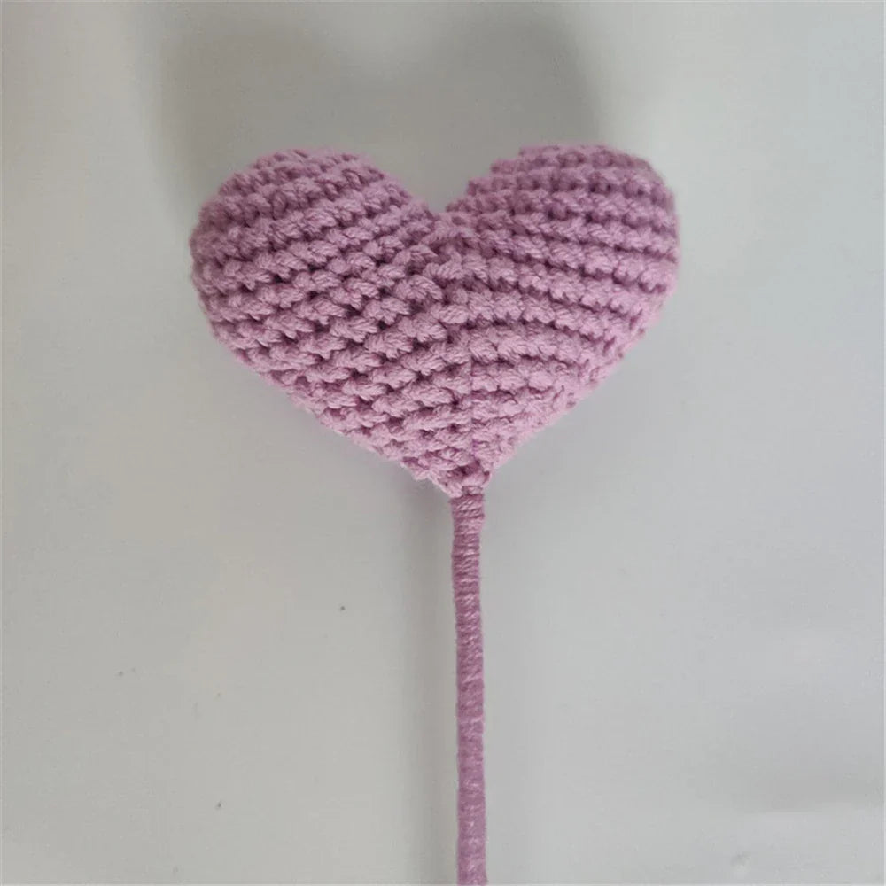 DecorBites™ Heart-Shaped Crochet Flower Bouquet - Handmade Wedding Home Decor & Family Gift