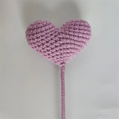 DecorBites™ Heart-Shaped Crochet Flower Bouquet - Handmade Wedding Home Decor & Family Gift