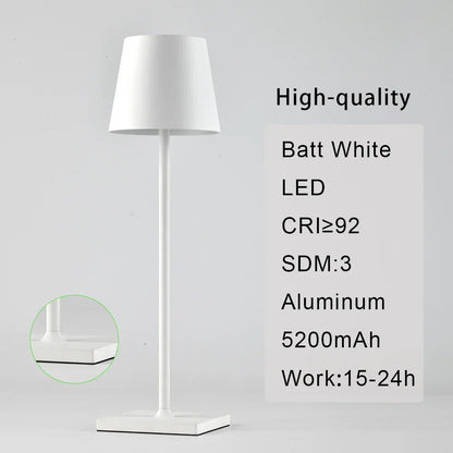 مصباح طاولة LED من ديكوربايتس™ مصنوع من الأكريليك الكريستالي - تصميم لاسلكي قابل لإعادة الشحن