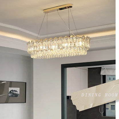 DecorBites™ Crystal Pendant Chandelier Modern Luxury Dimmable Island Light Minimalist Home Decor