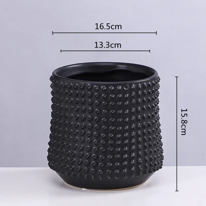 DecorBites™ Gold Ceramic Flower Pot Succulent Vase Terrarium Plant Pots for Home Balcony Decor