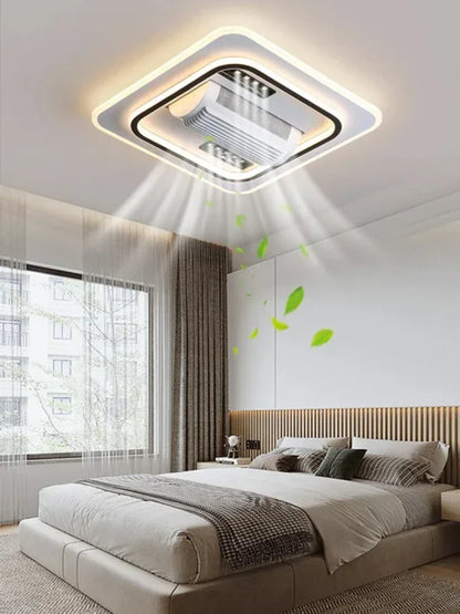 DecorBites™ Bladeless LED Ceiling Fan Light: Modern Invisible Fan Lamp for Bedroom & Living Room