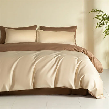 Decobites Egyptian Cotton Bedding Set: Sheet, Pillowcase, Blanket Cover in Queen King Size