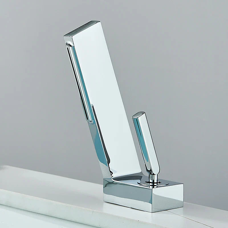 DecorBites™ Brass Waterfall Basin Faucet Hot/Cold Mixer Taps Single Handle Bathroom Sink