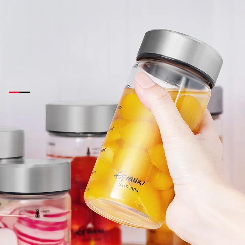 DecorBites™ Glass Sealed Jug | Vacuum Airtight Food Storage Jar | Kitchen Organizer