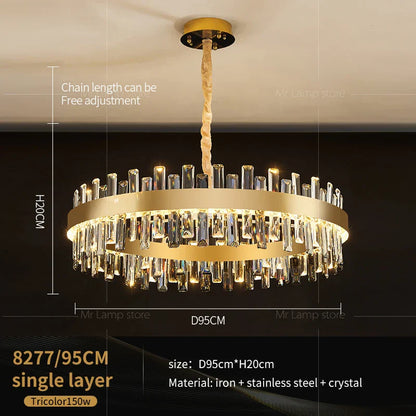 DecorBites™ Crystal Chandelier for Living Room Bedroom Dining - Energy-saving Light Luxury Lamps