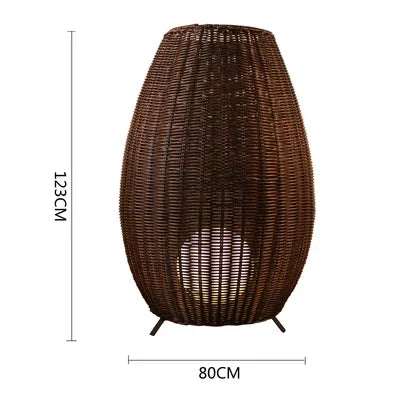 DecorBites™ Lucide Colin Rattan Floor Lamp: Natural Handmade Light for Garden, Bedroom, Living Room