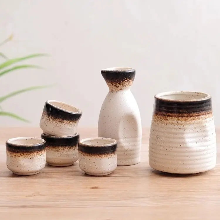 DecorBites™ Ceramic Wine Sake Set with Heater and Dispenser