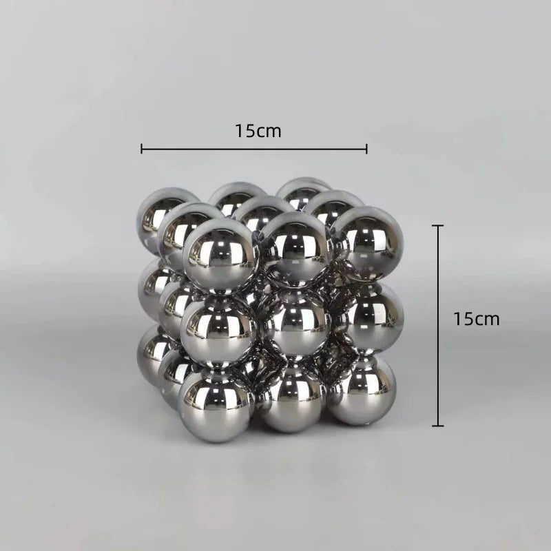 ديكور بايتس™ - مكعبات كرات زجاجية بلورية هندسية لتزيين المنزل