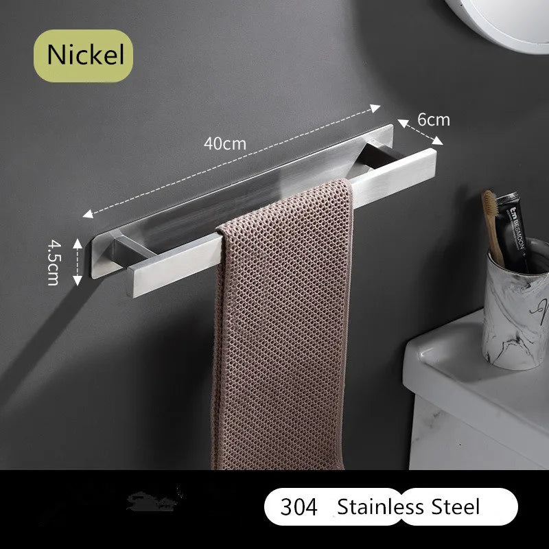 حامل مناشف من الفولاذ الأسود من DecorBites™ - رف مناشف حمام مربع