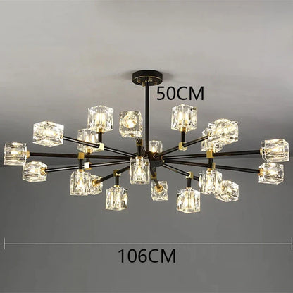 DecorBites™ Crystal Chandelier Pendant Light for Living Room Bedroom Ceiling, Luxury Indoor Lighting
